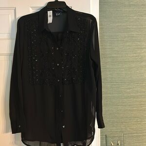 Gap black shirt with beading size M